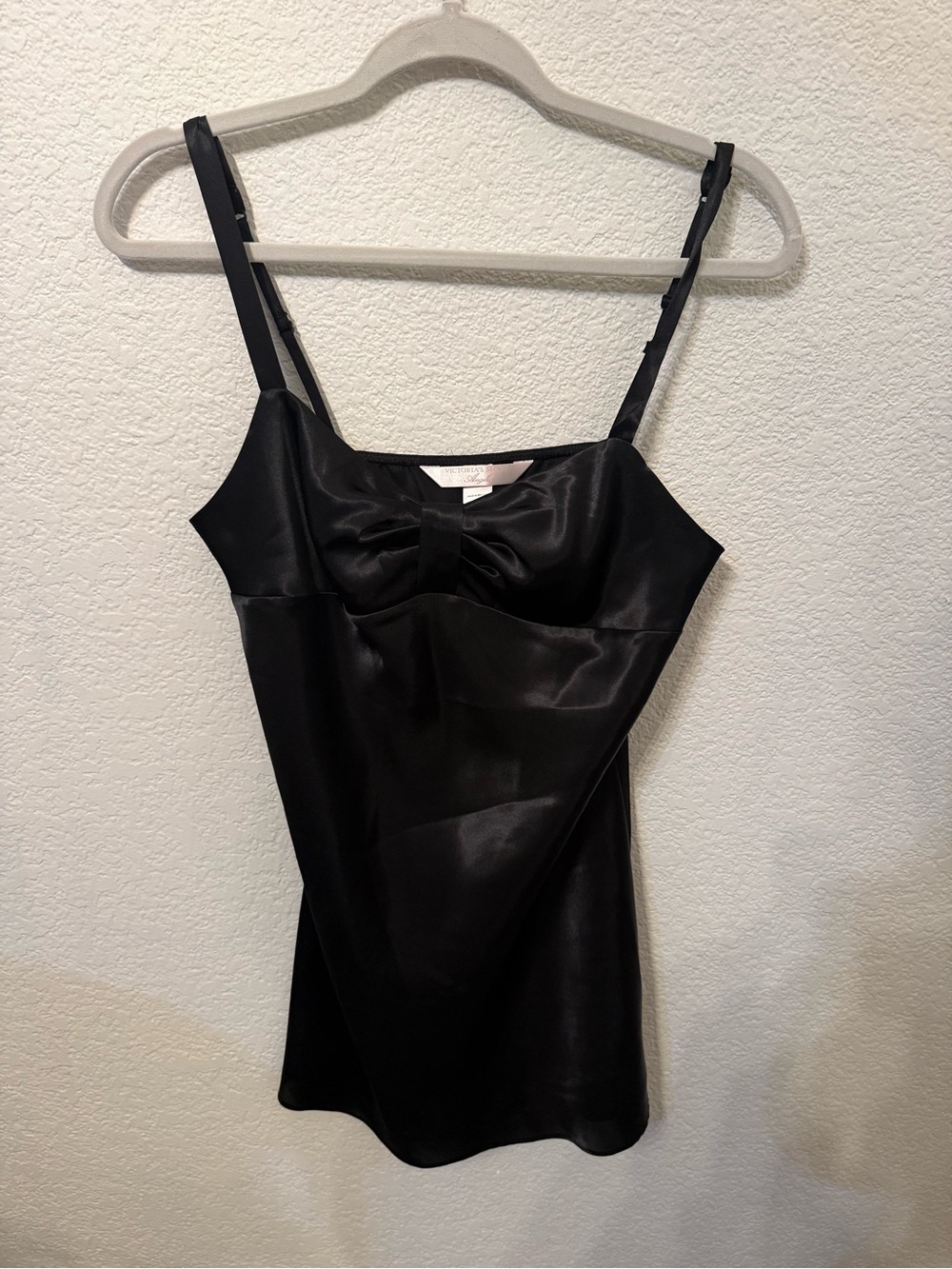 Victoria’s Secret Angels Satin Bow Camisole Women’s S Black Y2K